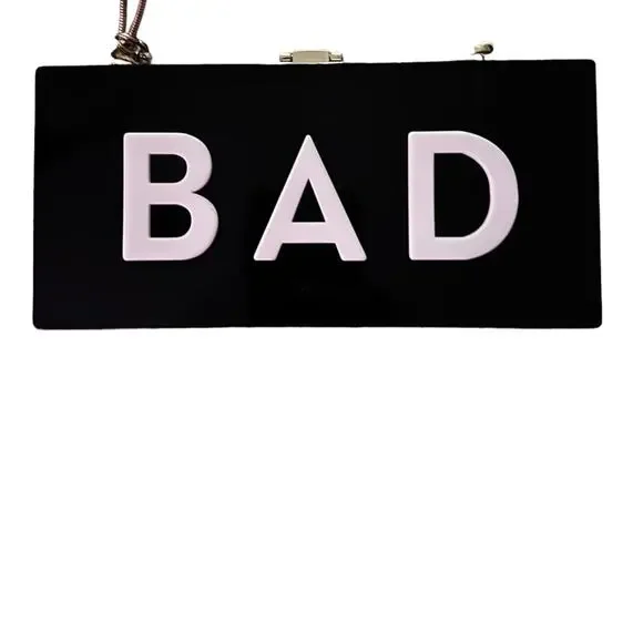 MILLY 👜Good / Bad Box Clutch HAS Acrylic Hard Shell. WITH Dust Bag, Vintage,EUC